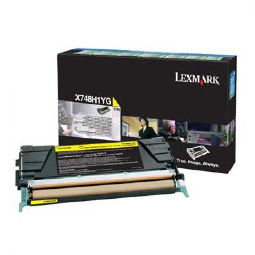 Lexmark X748 Cartucho de toner amarelo Alto Rendimiento Retornable , Lexmark , LEXX748H1YG , 7,34646E+11